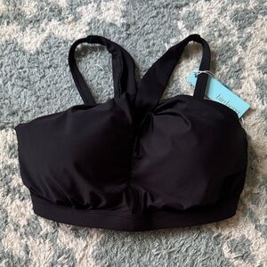 Birdsong high neck bikini swim top nwt black onyx 32 G